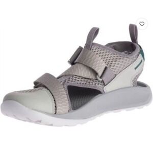 Chaco Odyssey Mens Sz 9 Grey Teal Closed Toe Water Shoe Sport Sandal JCH107291